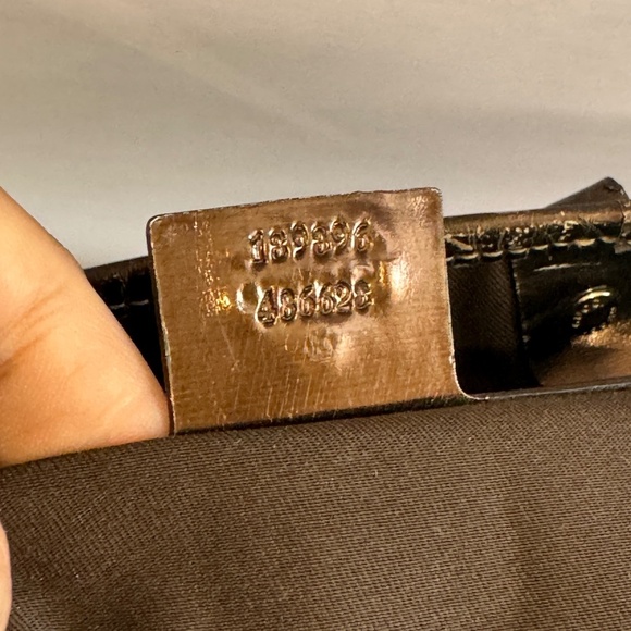 GUCCI GG Pattern Shoulder Hand Tote Bag Vintage PVC Leather Brown Italy AUTHENTI - Picture 9 of 11